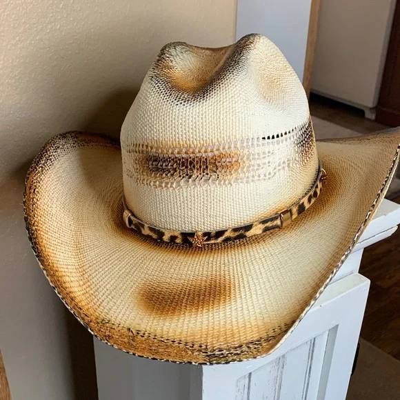 COWGIRL Desert Ember Ivory Distressed Hat with Band One Size - Picture 3 of 5